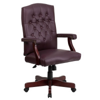 Flash Furniture Martha Washington Burgundy Leather Executive Swivel Chair 801L-LF0019-BY-LEA-GG
